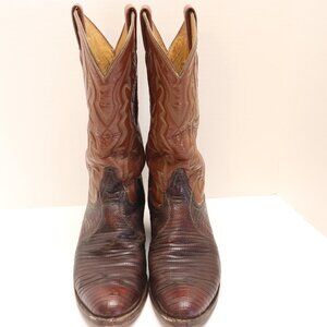 Tony Lama Men's Western Boots Made in USA Brown Size 8.5 Style 8025